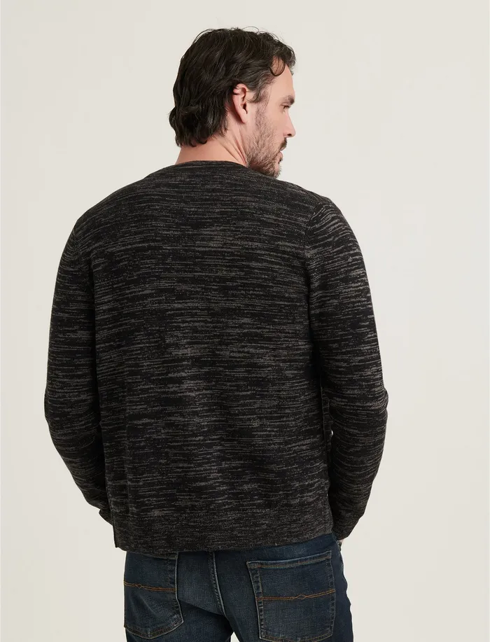 Lucky Brand Spacedye Cardigan Black Men Sweaters