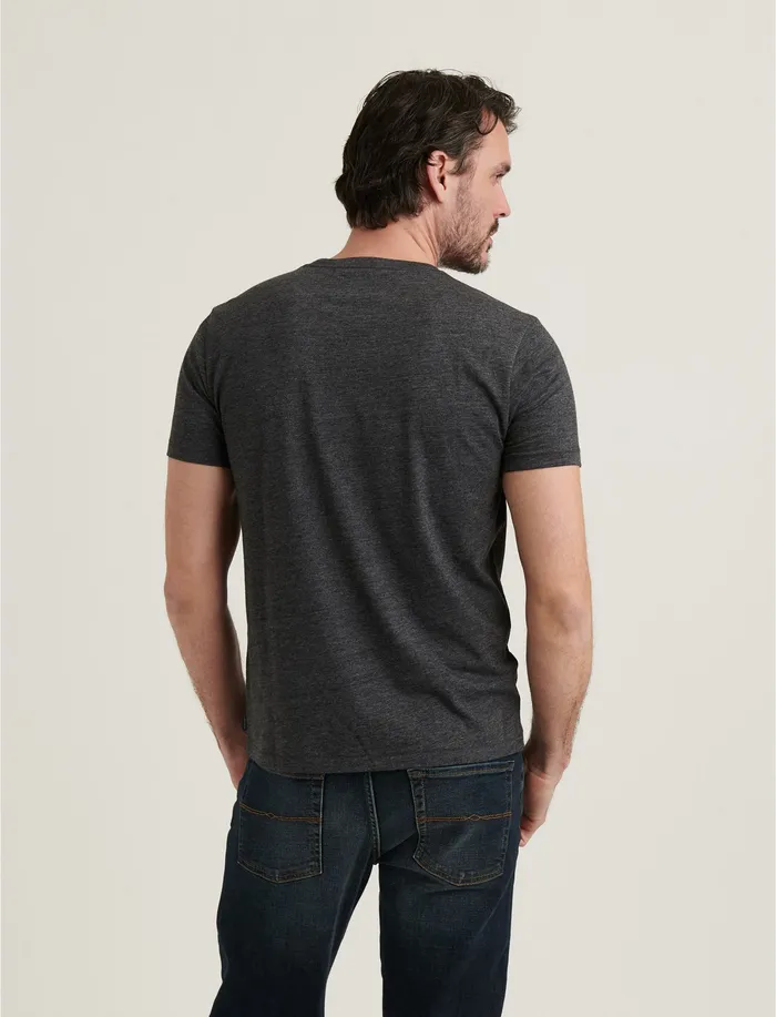 Lucky Brand Triblend Crew Neck Short Sleeve Tee Jet Black Men Tees