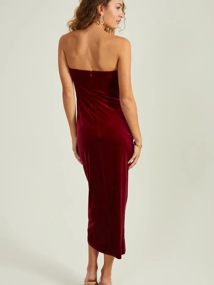 Maeve Strapless Dress By Astr The Label Crimson Women Altar039d State Maxi Midi