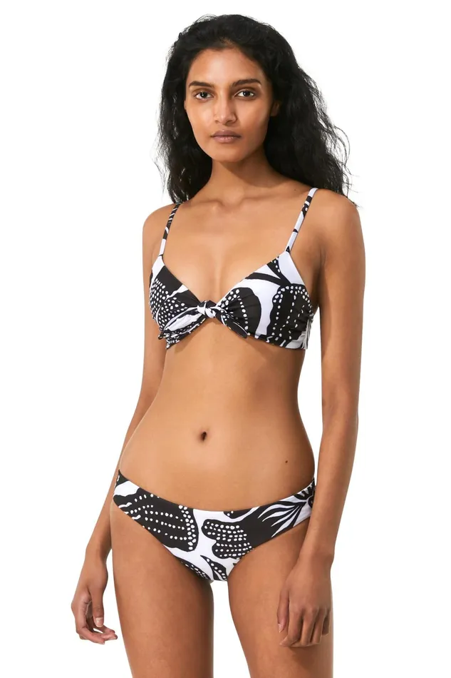 Mara Hoffman Bikini Tops Women Carla Bikini Top Black and White