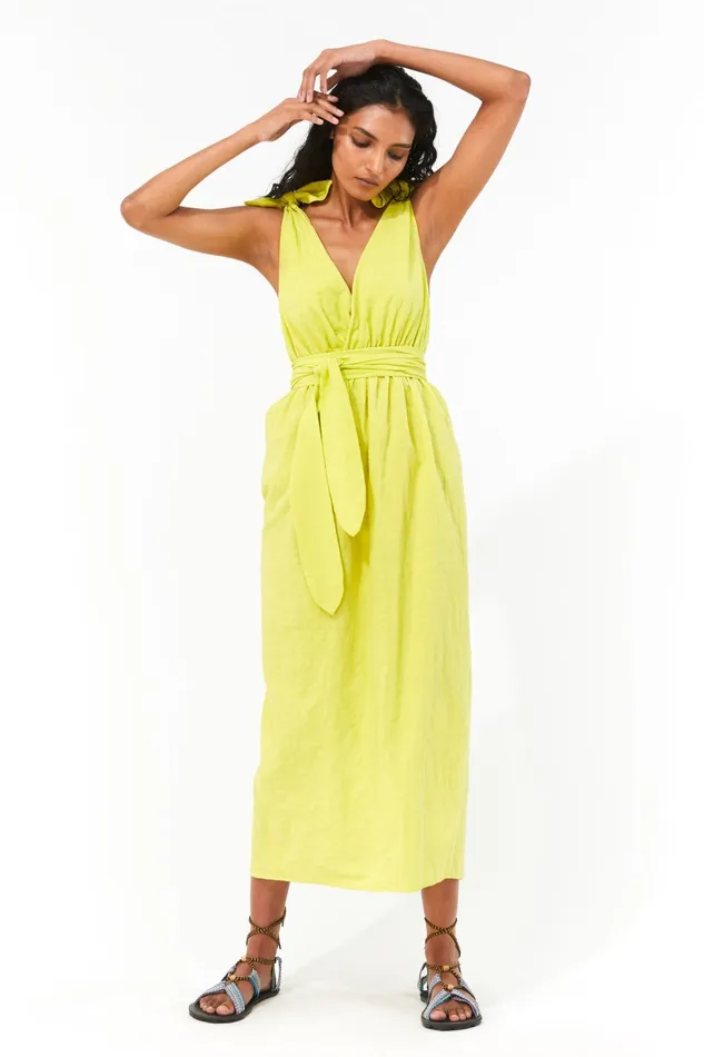 Mara Hoffman Dresses Women Calypso Dress Neon Green