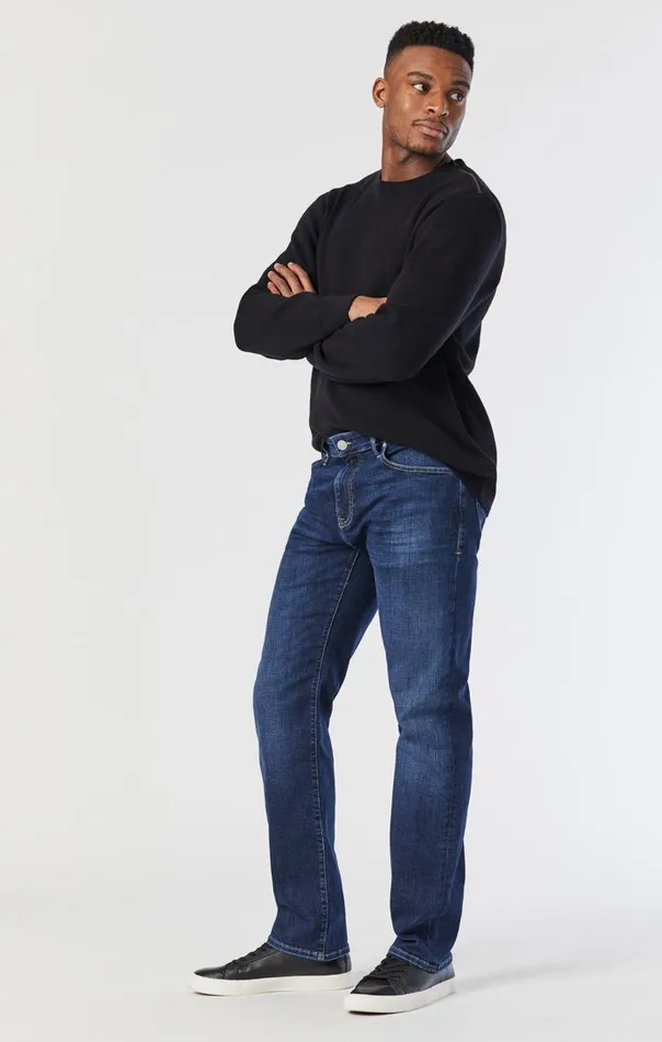 Marcus Slim Straight Leg Jeans In Deep Organic Move Men Mavi Jeans Denim