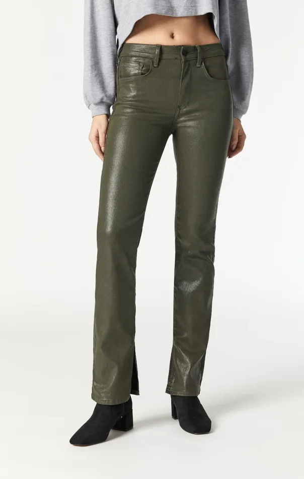 Maria Slit Hem Flare In Khaki Jeather Women Mavi Jeans Pants Maria Slit Hem Flare In Khaki Jeather Women Mavi Jeans Pants