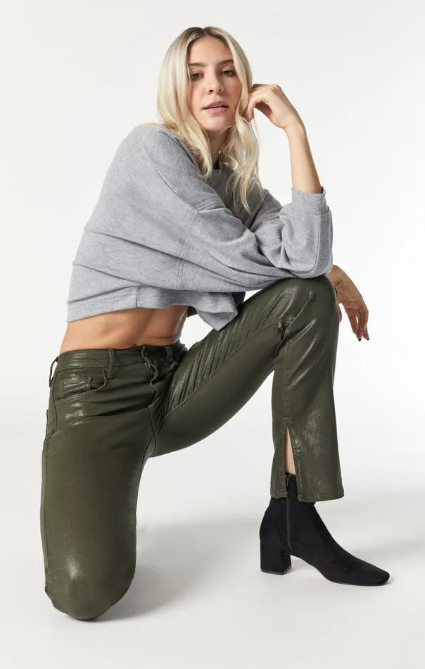 Maria Slit Hem Flare In Khaki Jeather Women Mavi Jeans Pants Maria Slit Hem Flare In Khaki Jeather Women Mavi Jeans Pants