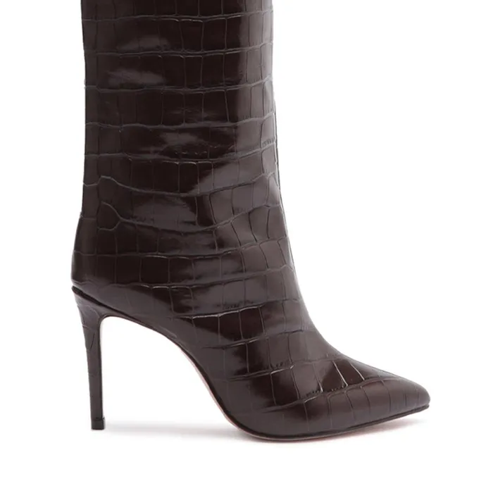 Maryana Boots Women Schutz Shoes Maryana Over The Knee Leather Boot Dark Chocolate