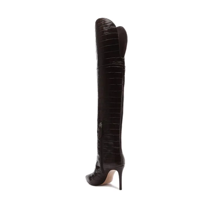 Maryana Boots Women Schutz Shoes Maryana Over The Knee Leather Boot Dark Chocolate