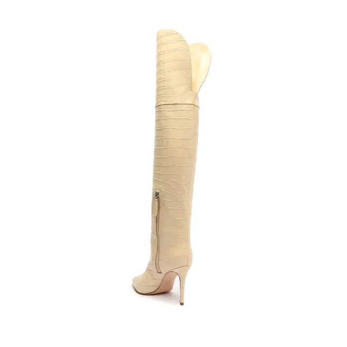 Maryana Boots Women Schutz Shoes Maryana Over The Knee Leather Boot Eggshell