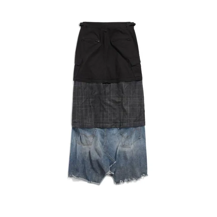 Maxi Layered Cargo Skirt In Multicolored Women Balenciaga Dresses and Skirts