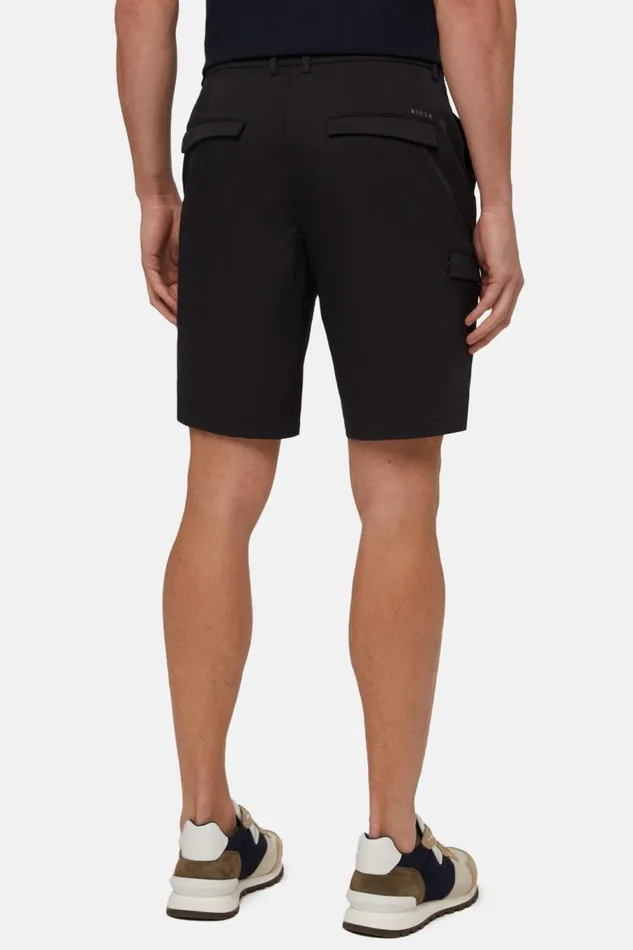 Men Boggi Milano Bermuda Cargo Bermuda Shorts In Technical Fabric Navy Blue Men Boggi Milano Bermuda Cargo Bermuda Shorts In Technical Fabric Navy Blue
