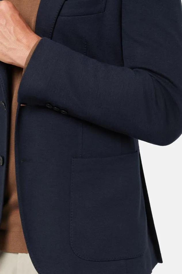 Men Boggi Milano Blazers Blue Bjersey Cashmere And Tencel Jacket Navy Blue Men Boggi Milano Blazers Blue Bjersey Cashmere And Tencel Jacket Navy Blue