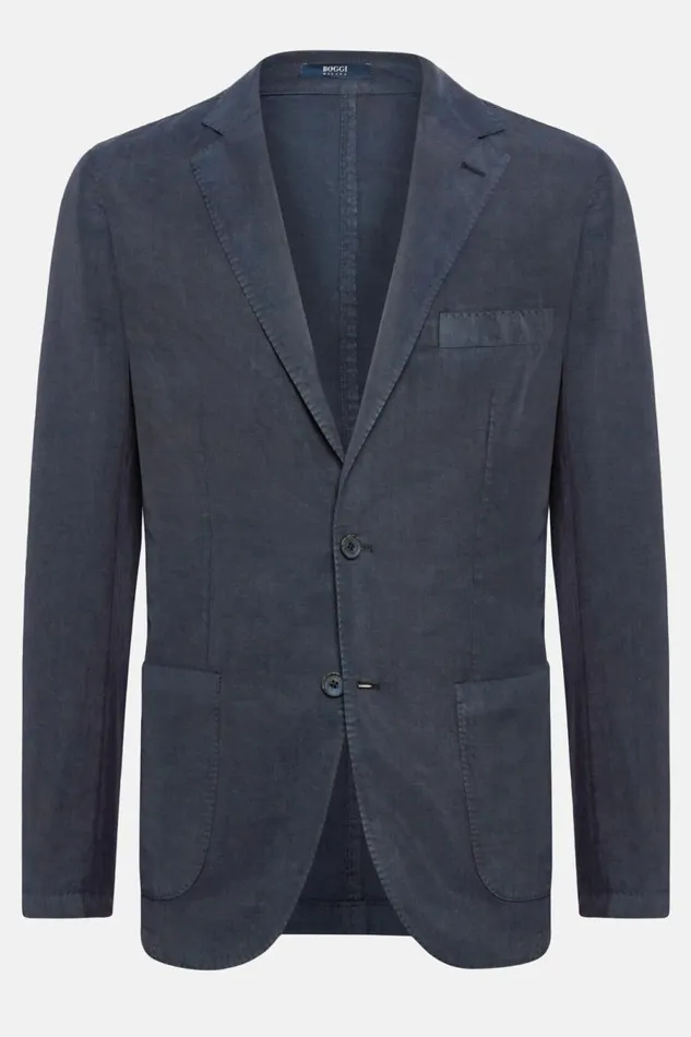 Men Boggi Milano Blazers Blue TencelLinenCotton Jacket Blue Men Boggi Milano Blazers Blue TencelLinenCotton Jacket Blue