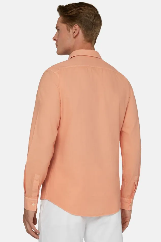 Men Boggi Milano Casual Shirts Regular Fit Papaya Cotton Shirt Papaya Men Boggi Milano Casual Shirts Regular Fit Papaya Cotton Shirt Papaya