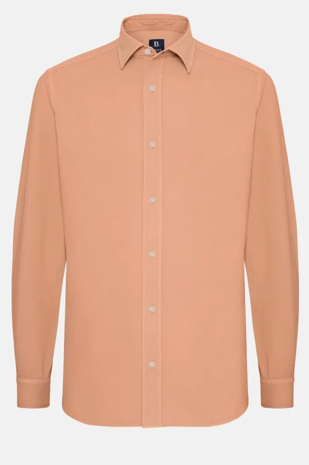 Men Boggi Milano Casual Shirts Regular Fit Papaya Cotton Shirt Papaya Men Boggi Milano Casual Shirts Regular Fit Papaya Cotton Shirt Papaya