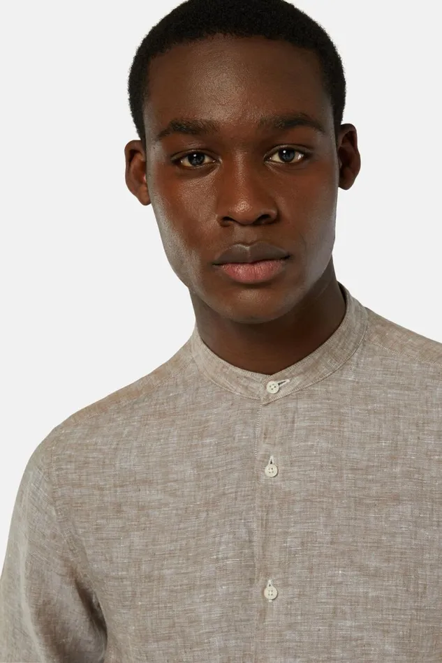 Men Boggi Milano Casual Shirts Regular Fit Sand Linen Shirt Sand Men Boggi Milano Casual Shirts Regular Fit Sand Linen Shirt Sand