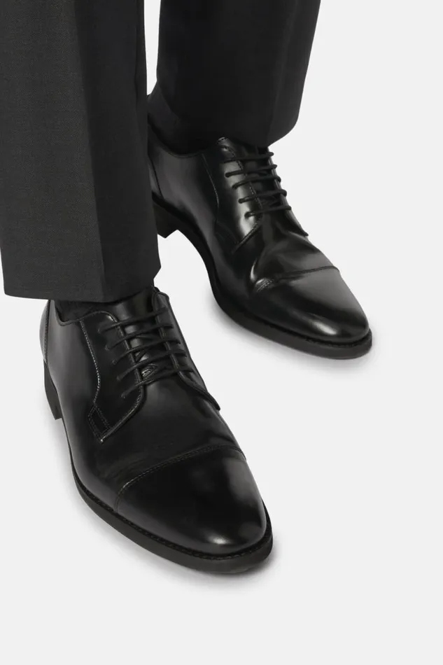 Men Boggi Milano Classic Leather Derby Shoes Black Men Boggi Milano Classic Leather Derby Shoes Black