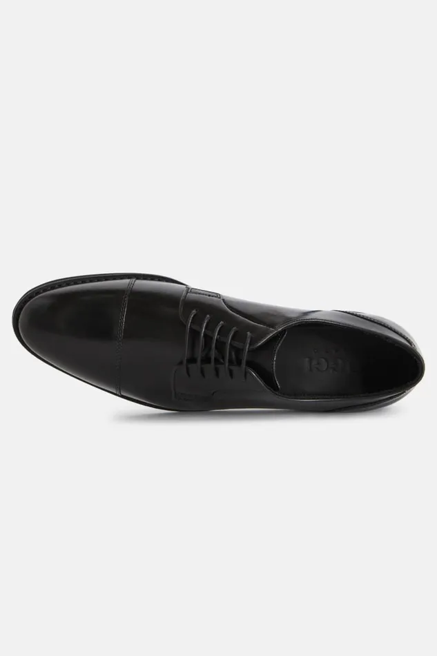 Men Boggi Milano Classic Leather Derby Shoes Black Men Boggi Milano Classic Leather Derby Shoes Black