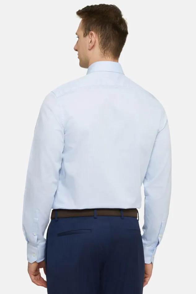 Men Boggi Milano Dress Shirts Dobby Windsor Collar Shirt Slim Fit Light Blu Men Boggi Milano Dress Shirts Dobby Windsor Collar Shirt Slim Fit Light Blu
