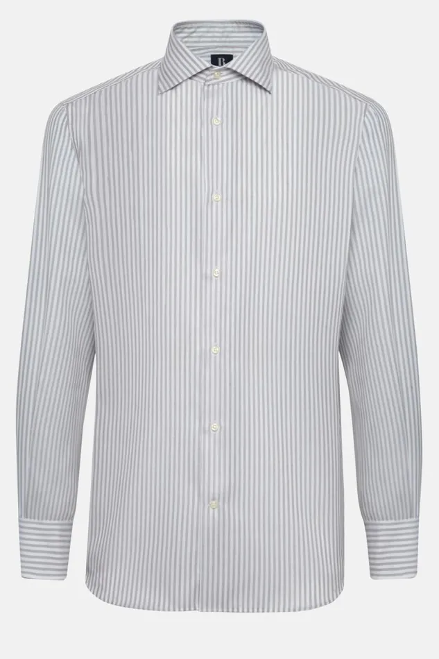 Men Boggi Milano Dress Shirts Regular Fit Dark Brown Striped Cotton Dobby Shirt Brown Men Boggi Milano Dress Shirts Regular Fit Dark Brown Striped Cotton Dobby Shirt Brown