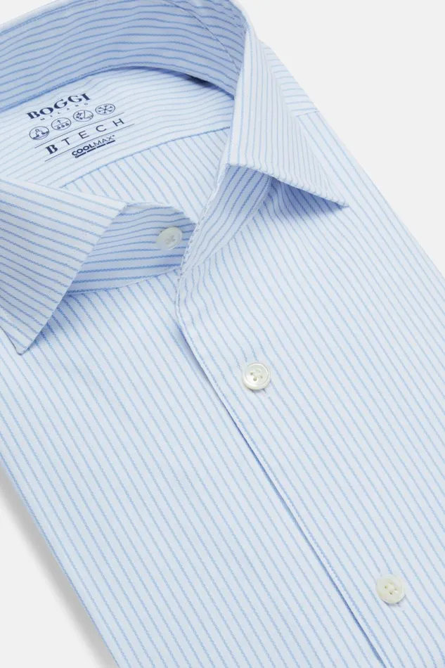 Men Boggi Milano Dress Shirts Regular Fit Sky Blue Cotton And COOLMAX Shirt Light Blu Men Boggi Milano Dress Shirts Regular Fit Sky Blue Cotton And COOLMAX Shirt Light Blu