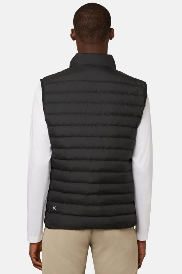 Men Boggi Milano Outerwear Goose Down Recycled Fabric Vest Black Men Boggi Milano Outerwear Goose Down Recycled Fabric Vest Black