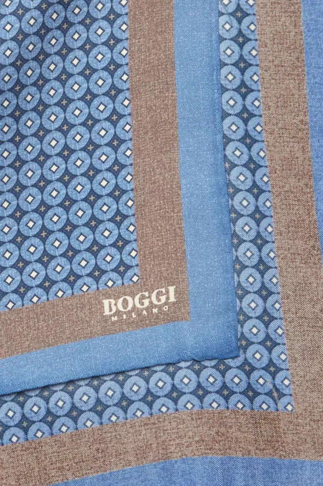 Men Boggi Milano Pocket Squares Geometric Silk Pocket Square Blue Men Boggi Milano Pocket Squares Geometric Silk Pocket Square Blue