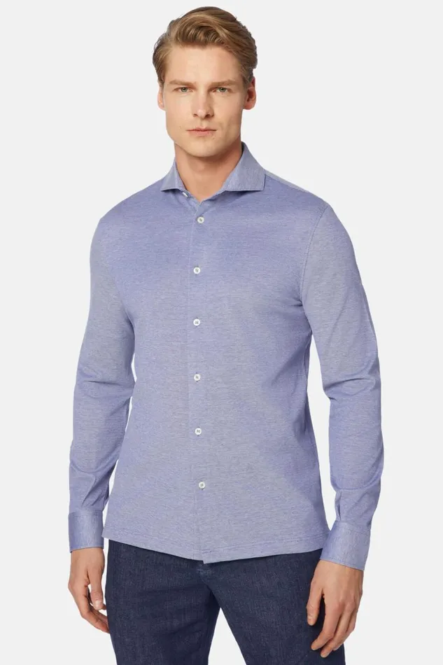 Men Boggi Milano Polo Shirts Slim Fit Polo Shirt In Filo Di Scozia Pique Blue Men Boggi Milano Polo Shirts Slim Fit Polo Shirt In Filo Di Scozia Pique Blue