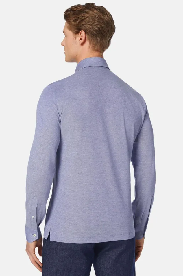 Men Boggi Milano Polo Shirts Slim Fit Polo Shirt In Filo Di Scozia Pique Blue Men Boggi Milano Polo Shirts Slim Fit Polo Shirt In Filo Di Scozia Pique Blue