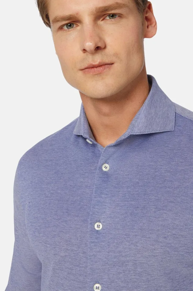 Men Boggi Milano Polo Shirts Slim Fit Polo Shirt In Filo Di Scozia Pique Blue Men Boggi Milano Polo Shirts Slim Fit Polo Shirt In Filo Di Scozia Pique Blue