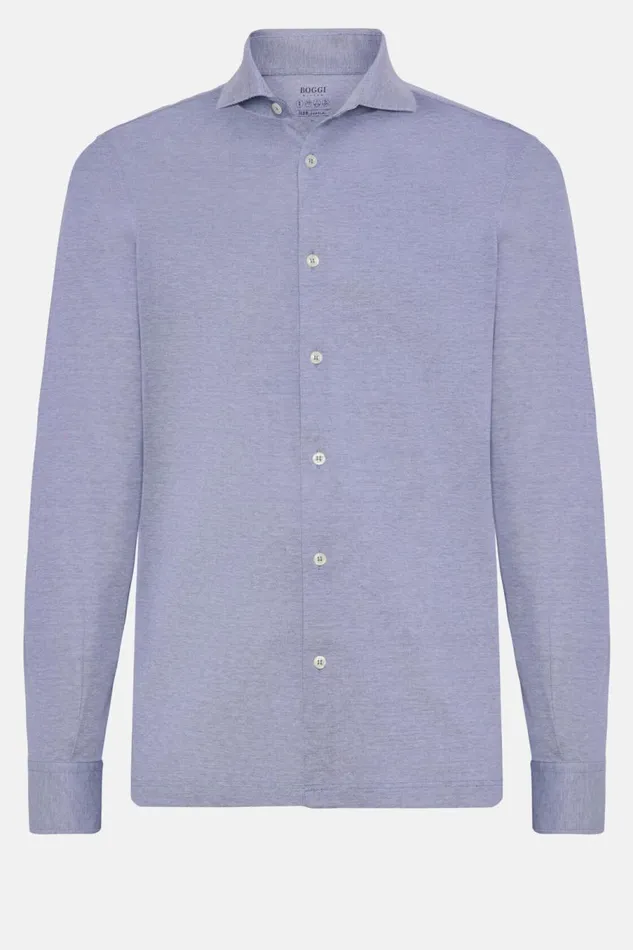 Men Boggi Milano Polo Shirts Slim Fit Polo Shirt In Filo Di Scozia Pique Blue Men Boggi Milano Polo Shirts Slim Fit Polo Shirt In Filo Di Scozia Pique Blue