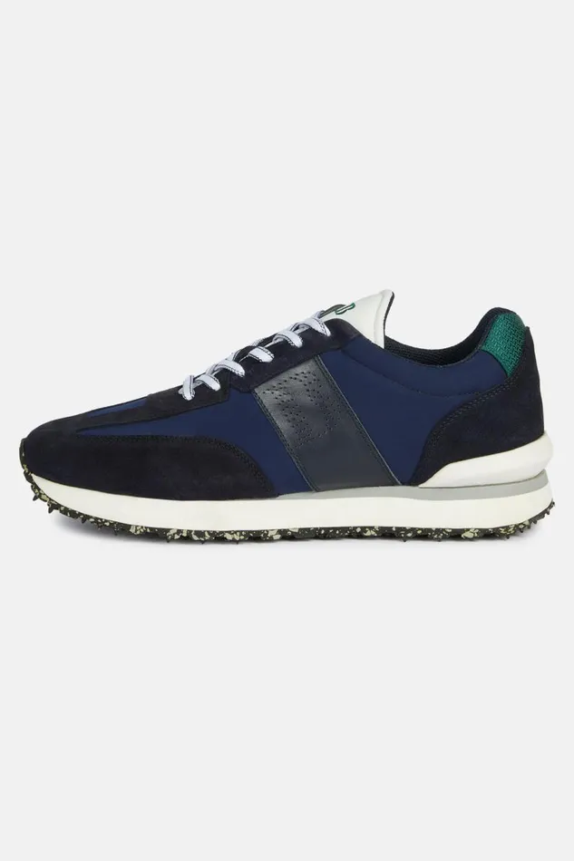 Men Boggi Milano Sneakers Navy Trainers In Leather And Technical Fabric Navy Blue