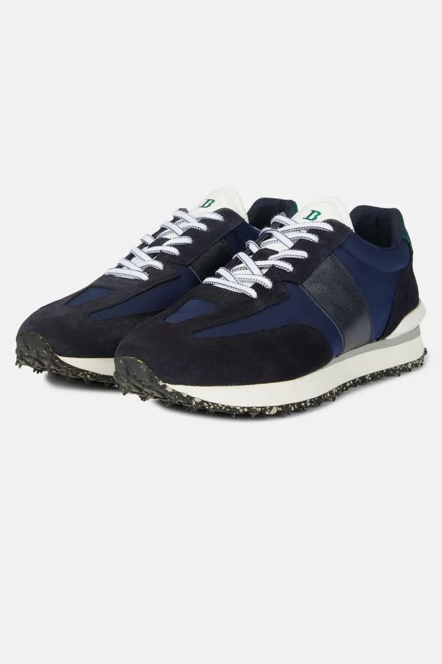 Men Boggi Milano Sneakers Navy Trainers In Leather And Technical Fabric Navy Blue Men Boggi Milano Sneakers Navy Trainers In Leather And Technical Fabric Navy Blue