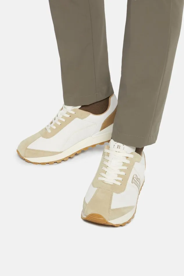 Men Boggi Milano Sneakers White Sustainable Fabric Trainers Sand Men Boggi Milano Sneakers White Sustainable Fabric Trainers Sand