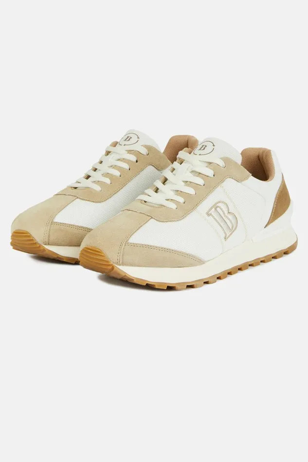 Men Boggi Milano Sneakers White Sustainable Fabric Trainers Sand Men Boggi Milano Sneakers White Sustainable Fabric Trainers Sand