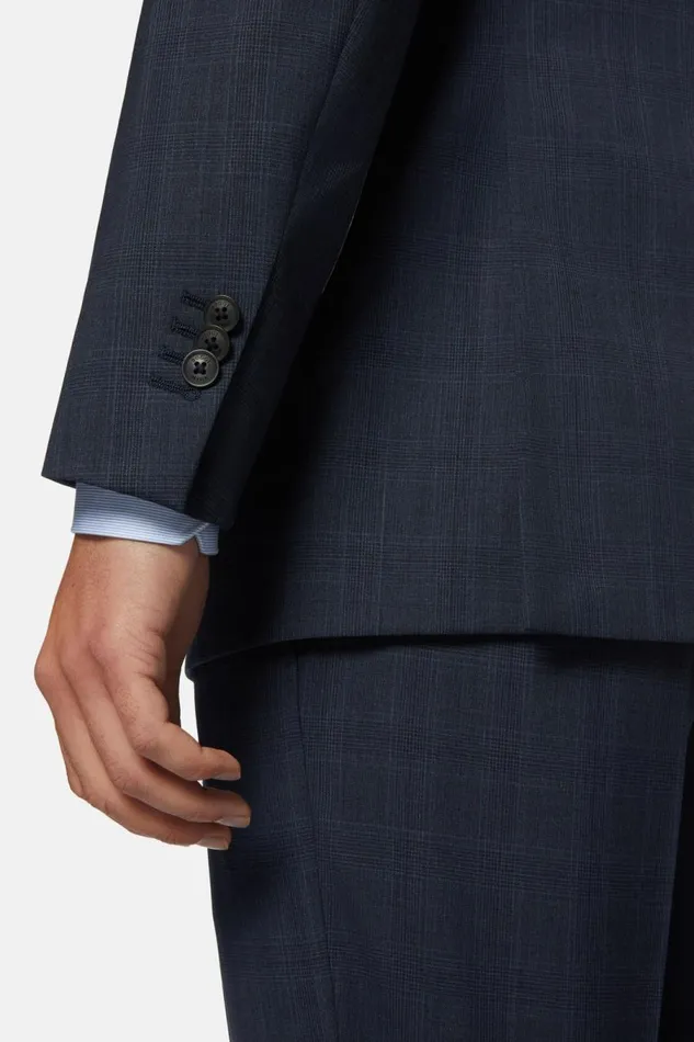 Men Boggi Milano Suits Blue Prince Of Wales Check Pure Wool Suit Blue Men Boggi Milano Suits Blue Prince Of Wales Check Pure Wool Suit Blue