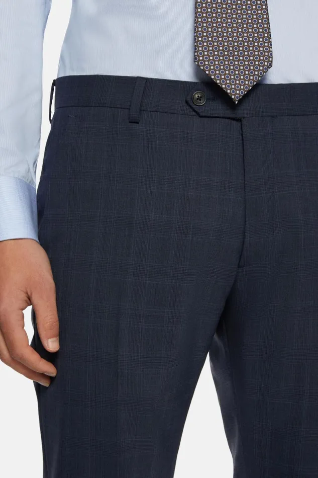 Men Boggi Milano Suits Blue Prince Of Wales Check Pure Wool Suit Blue Men Boggi Milano Suits Blue Prince Of Wales Check Pure Wool Suit Blue