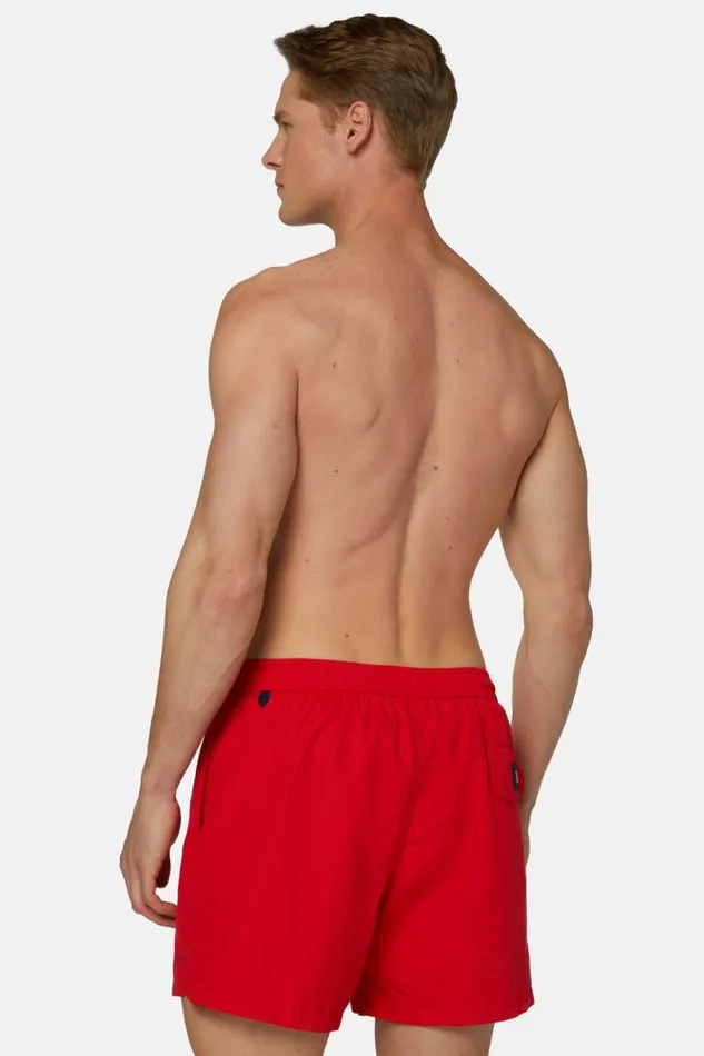 Men Boggi Milano Swim Shorts Plain Swimsuit Red