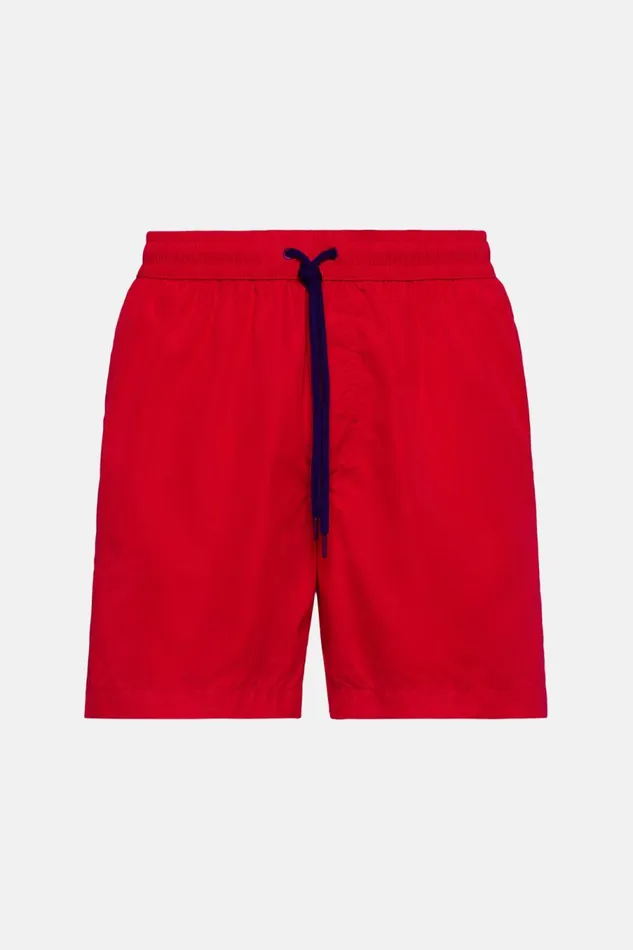 Men Boggi Milano Swim Shorts Plain Swimsuit Red