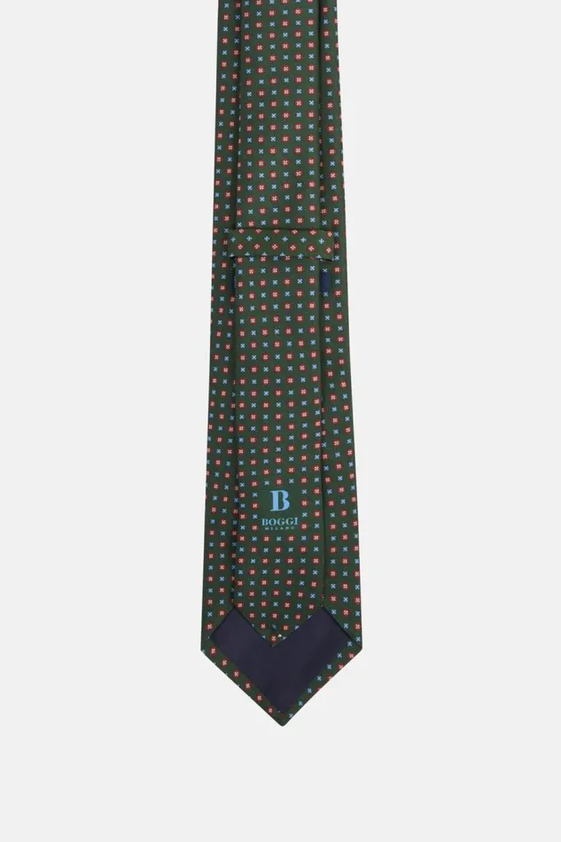 Men Boggi Milano Ties Micro Pattern Silk Tie Green Men Boggi Milano Ties Micro Pattern Silk Tie Green