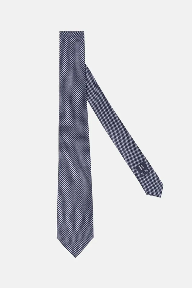 Men Boggi Milano Ties Printed Silk Ceremony Tie Navy Blue