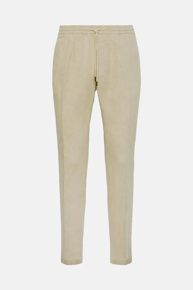 Men Boggi Milano Trousers City Linen Trousers Beige