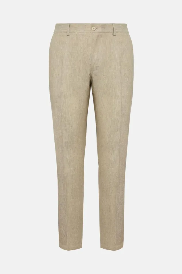 Men Boggi Milano Trousers Linen Trousers Taupe