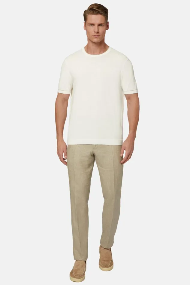 Men Boggi Milano Trousers Linen Trousers Taupe Men Boggi Milano Trousers Linen Trousers Taupe