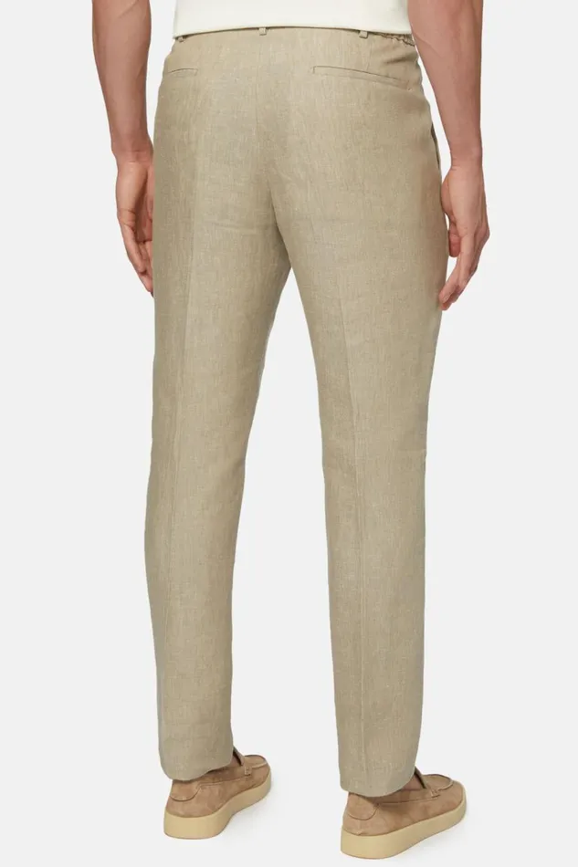 Men Boggi Milano Trousers Linen Trousers Taupe Men Boggi Milano Trousers Linen Trousers Taupe