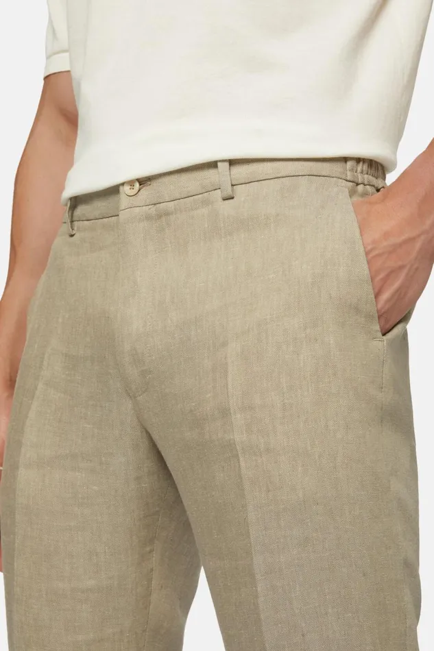 Men Boggi Milano Trousers Linen Trousers Taupe Men Boggi Milano Trousers Linen Trousers Taupe
