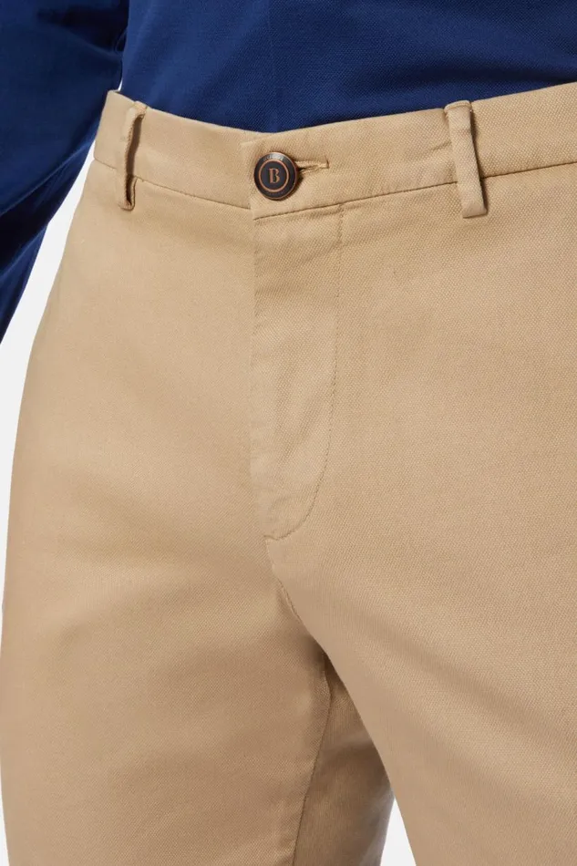 Men Boggi Milano Trousers Stretch CottonTencel Trousers Beige Men Boggi Milano Trousers Stretch CottonTencel Trousers Beige