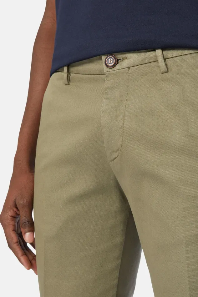 Men Boggi Milano Trousers Stretch CottonTencel Trousers Military Green Men Boggi Milano Trousers Stretch CottonTencel Trousers Military Green