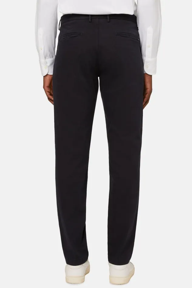 Men Boggi Milano Trousers Stretch CottonTencel Trousers Navy Blue Men Boggi Milano Trousers Stretch CottonTencel Trousers Navy Blue