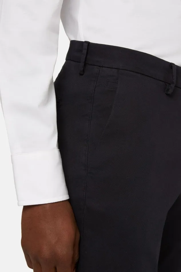 Men Boggi Milano Trousers Stretch CottonTencel Trousers Navy Blue Men Boggi Milano Trousers Stretch CottonTencel Trousers Navy Blue