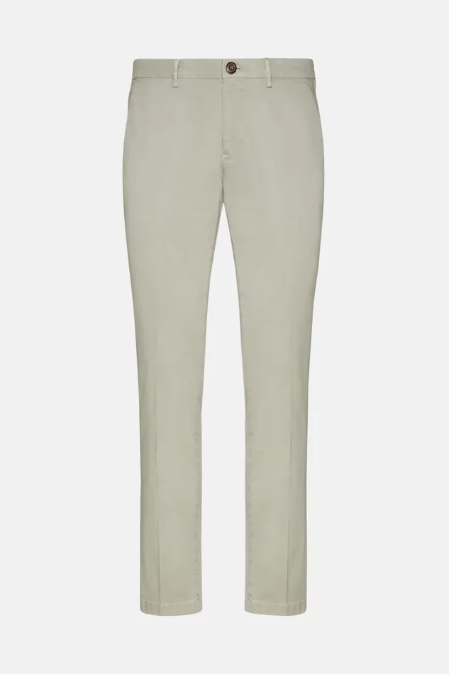 Men Boggi Milano Trousers Stretch Cotton Trousers Grey