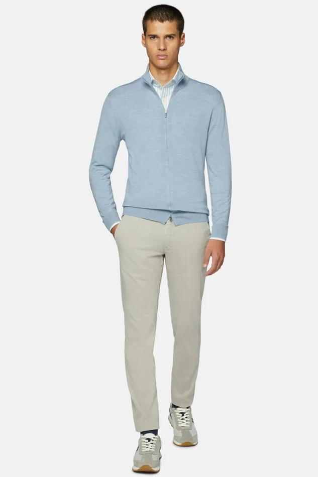 Men Boggi Milano Trousers Stretch Cotton Trousers Grey Men Boggi Milano Trousers Stretch Cotton Trousers Grey